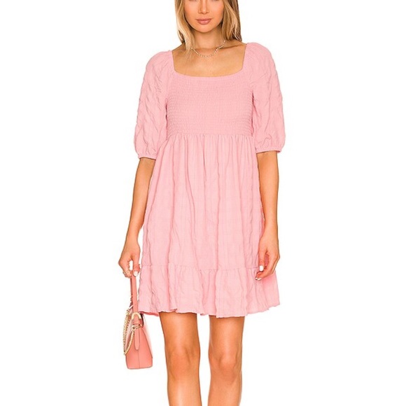 BCBGeneration Square Neck Smocked Dress in Cherry Blossom Women's XS NWOT - Picture 1 of 4